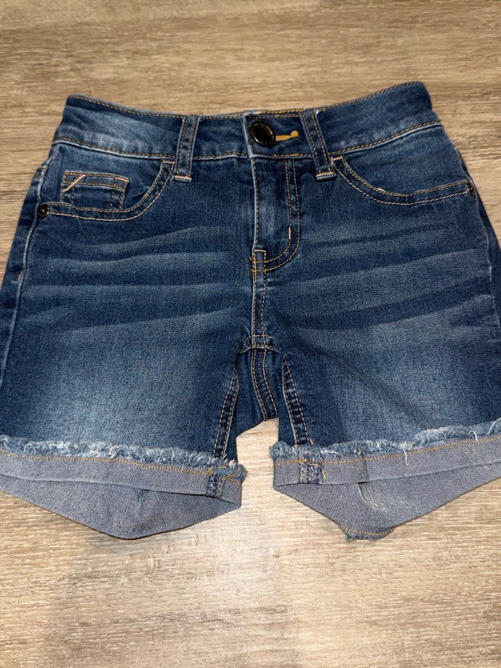 Justice Dark Blue Rolled Hem Denim Shorts